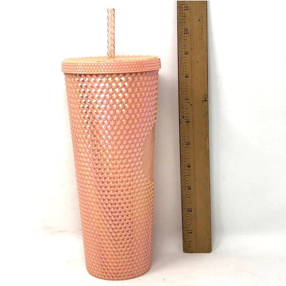 Starbucks Pink Pearl Bling Studded Venti Tumbler Collectible Gift 24oz NWOT